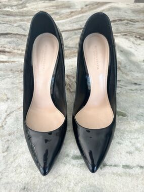Authentic Bottega Veneta Black Patent Pointed Toe Pumps Size 9,5 M Like New